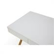 Mona Wooden Desk White/Gold  43.3L x 21.7W x 30H 1 Storage Drawer X-Leg Design