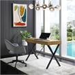 Mona Wooden Desk Natural/Black  43.3L x 21.7W x 30H 1 Storage Drawer X-Leg