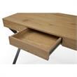 Mona Wooden Desk Natural/Black  43.3L x 21.7W x 30H 1 Storage Drawer X-Leg