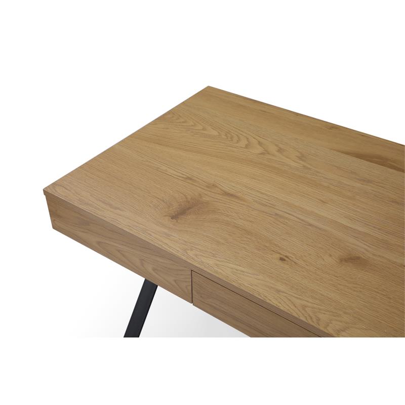 Mona Wooden Desk Natural/Black  43.3L x 21.7W x 30H 1 Storage Drawer X-Leg