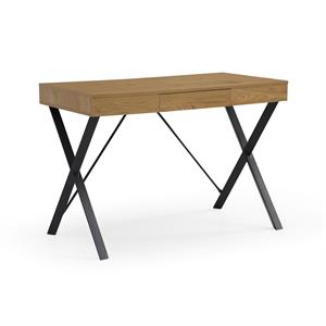 Mona Wooden Desk Natural/Black  43.3L x 21.7W x 30H 1 Storage Drawer X-Leg