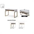 Estevan Desk White/Silver  47.2L x 23.6W x 30H 2 Storage Drawers Geometric Frame