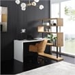 Nazir Wooden Desk White/Natural 92.5L x 23.6W x 65H Reversible Space Design