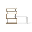 Nazir Wooden Desk White/Natural 92.5L x 23.6W x 65H Reversible Space Design