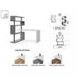 Nazir Wooden Desk White/Natural 92.5L x 23.6W x 65H Reversible Space Design