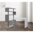 Nazir Wooden Desk White/Grey 92.5L x 23.6W x 65H Reversible Space Design