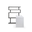 Nazir Wooden Desk White/Grey 92.5L x 23.6W x 65H Reversible Space Design