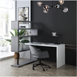 Nazir Wooden Desk White/Grey 92.5L x 23.6W x 65H Reversible Space Design
