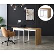 Kaliah Wooden Desk Natural/White 63L x 21.6W x 30H Extendable-2 Top Open Storage