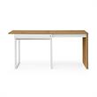 Kaliah Wooden Desk Natural/White 63L x 21.6W x 30H Extendable-2 Top Open Storage