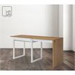 Kaliah Wooden Desk Natural/White 63L x 21.6W x 30H Extendable-2 Top Open Storage