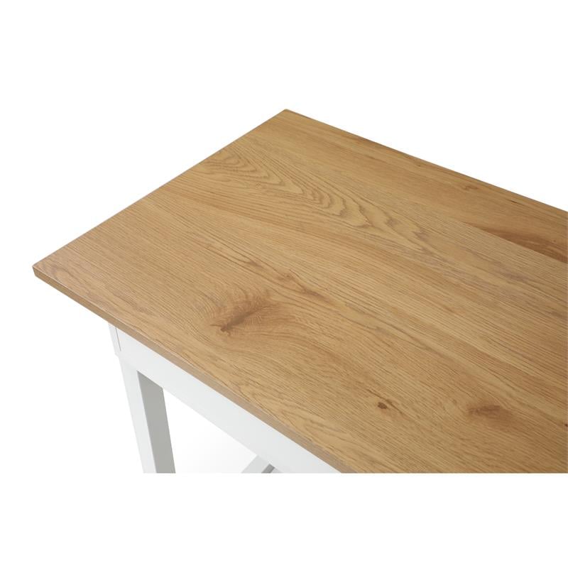 Kaliah Wooden Desk Natural/White 63L x 21.6W x 30H Extendable-2 Top Open Storage