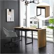 Kaliah Wooden Desk Natural/Black 63L x 21.6W x 30H Extendable-2 Top Open Storage