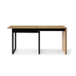 Kaliah Wooden Desk Natural/Black 63L x 21.6W x 30H Extendable-2 Top Open Storage