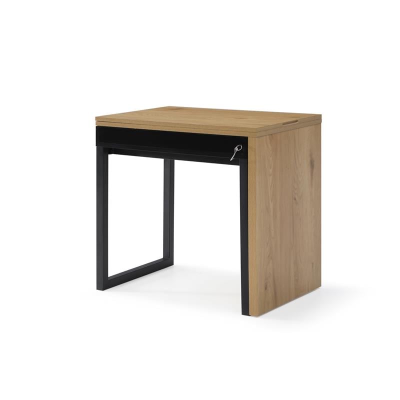 Kaliah Wooden Desk Natural/Black 63L x 21.6W x 30H Extendable-2 Top Open Storage
