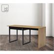 Kaliah Wooden Desk Natural/Black 63L x 21.6W x 30H Extendable-2 Top Open Storage