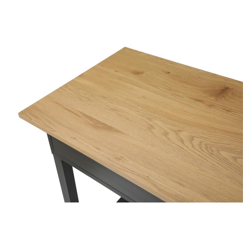 Kaliah Wooden Desk Natural/Black 63L x 21.6W x 30H Extendable-2 Top Open Storage