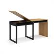 Kaliah Wooden Desk Natural/Black 63L x 21.6W x 30H Extendable-2 Top Open Storage