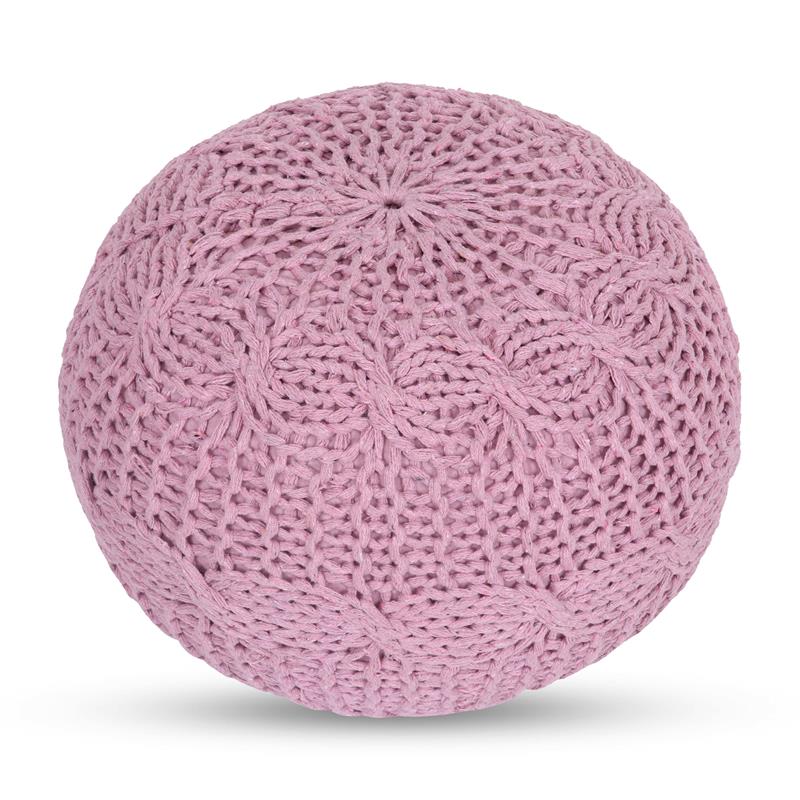 Posh Living Caelyn Cotton Yarn Pouf Blush