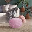 Posh Living Caelyn Cotton Yarn Pouf Blush
