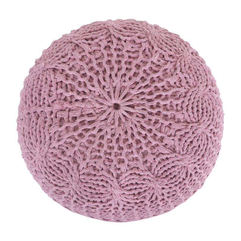 Posh Living Caelyn Cotton Yarn Pouf Blush
