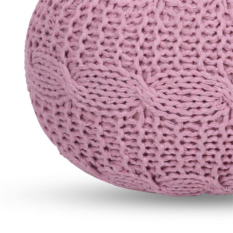 Posh Living Caelyn Cotton Yarn Pouf Blush