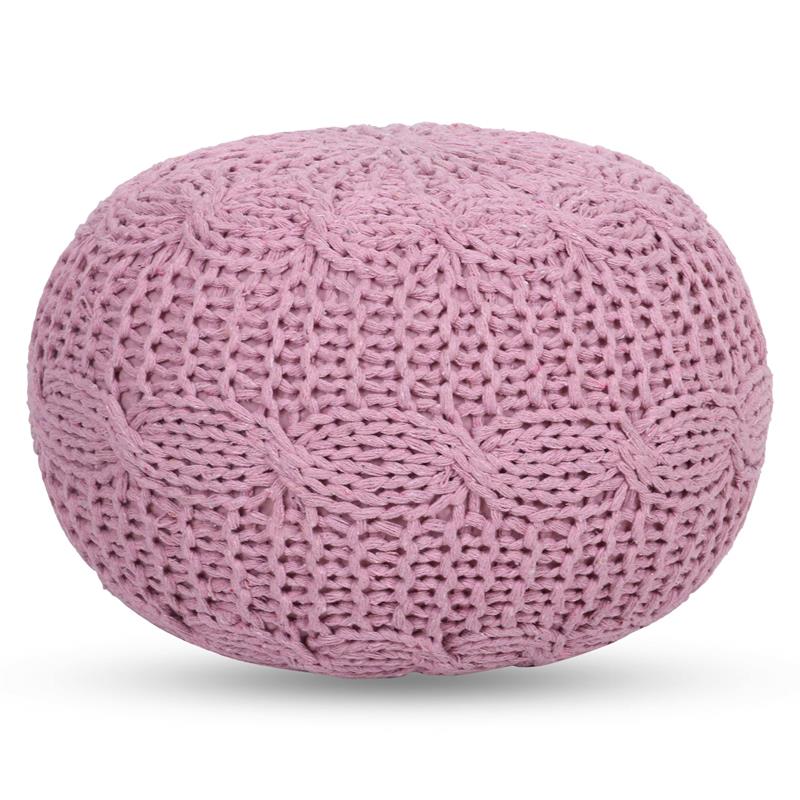 Posh Living Caelyn Cotton Yarn Pouf Blush