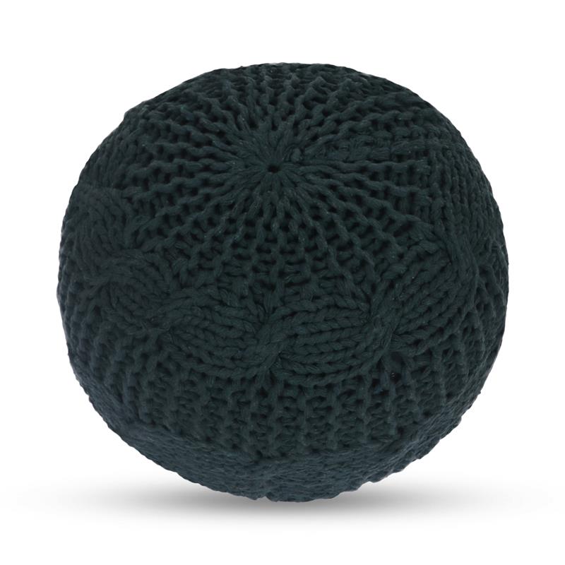 Posh Living Caelyn Cotton Yarn Pouf Green