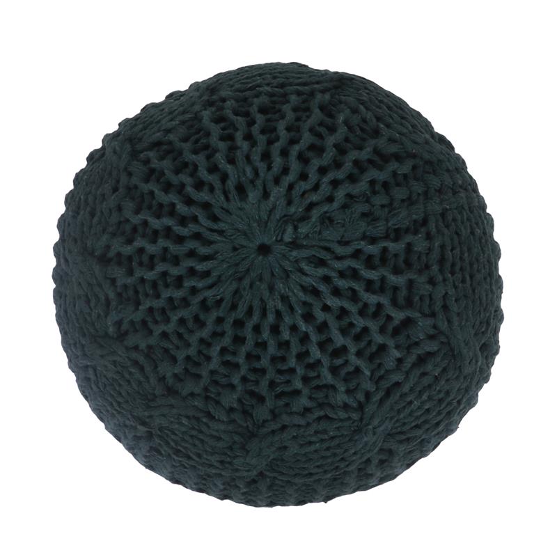 Posh Living Caelyn Cotton Yarn Pouf Green