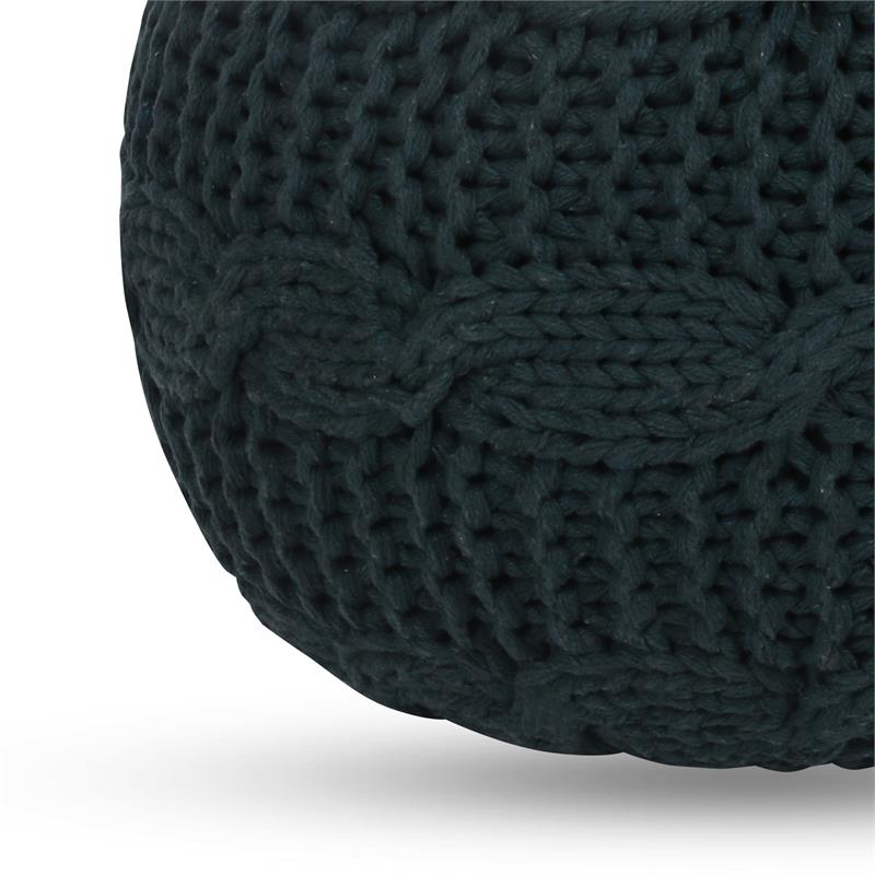 Posh Living Caelyn Cotton Yarn Pouf Green