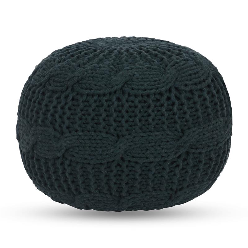 Posh Living Caelyn Cotton Yarn Pouf Green