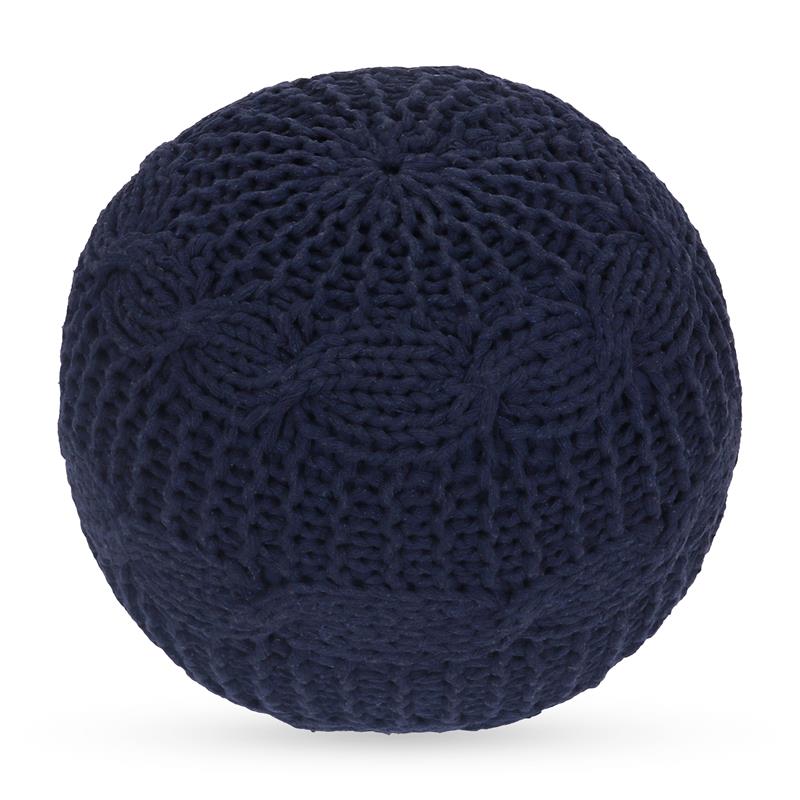 Posh Living Caelyn Cotton Yarn Pouf Navy