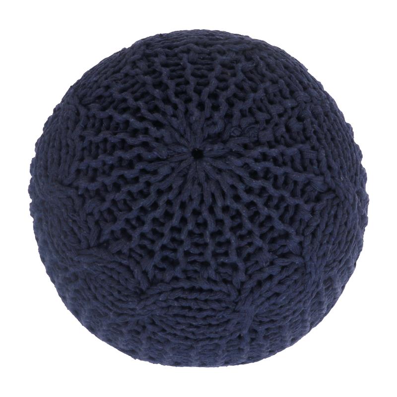 Posh Living Caelyn Cotton Yarn Pouf Navy