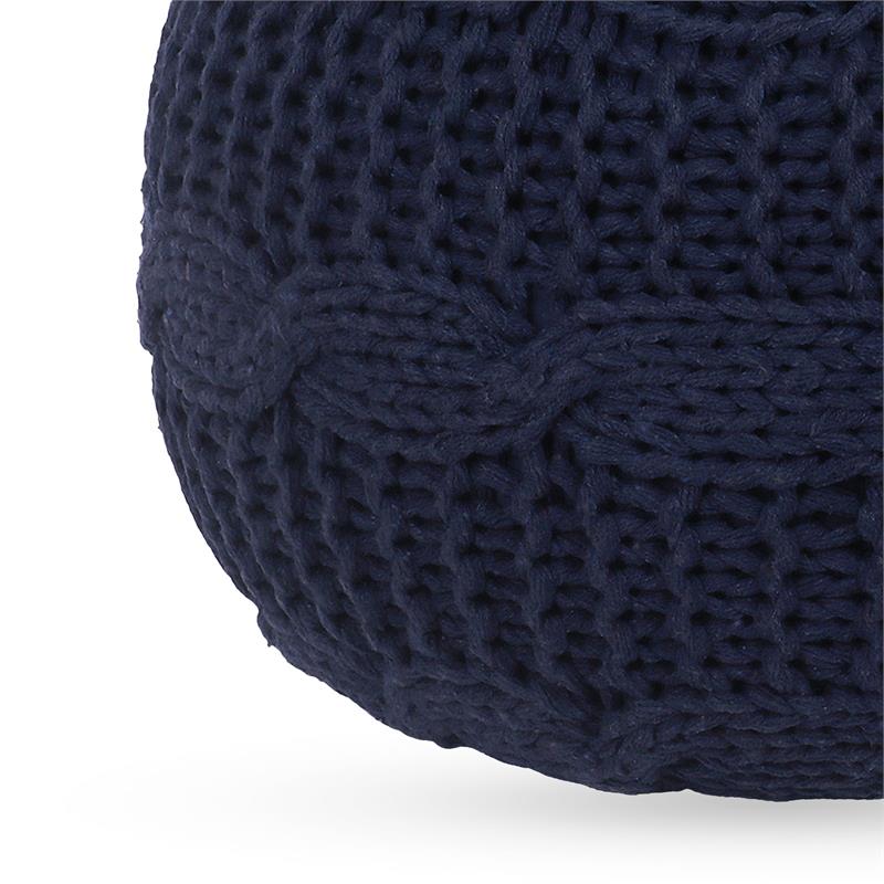 Posh Living Caelyn Cotton Yarn Pouf Navy