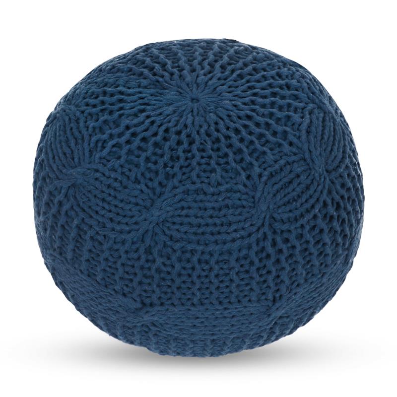 Posh Living Caelyn Cotton Yarn Pouf Teal