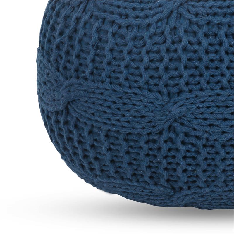 Posh Living Caelyn Cotton Yarn Pouf Teal