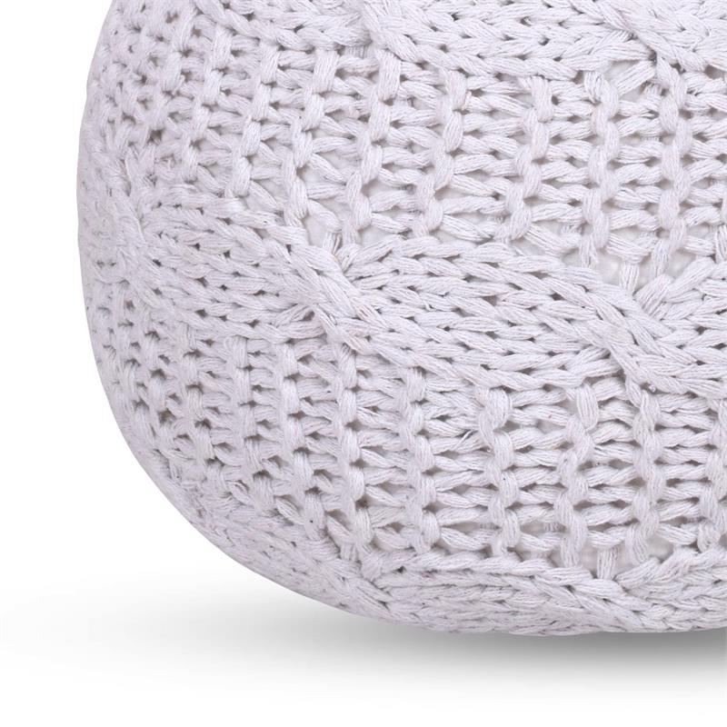 Posh Living Caelyn Cotton Yarn Pouf White
