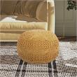 Posh Living Caelyn Cotton Yarn Pouf Yellow
