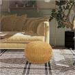 Posh Living Caelyn Cotton Yarn Pouf Yellow