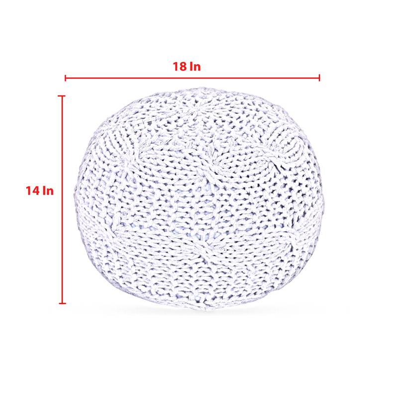 Posh Living Caelyn Cotton Yarn Pouf Yellow
