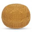 Posh Living Caelyn Cotton Yarn Pouf Yellow