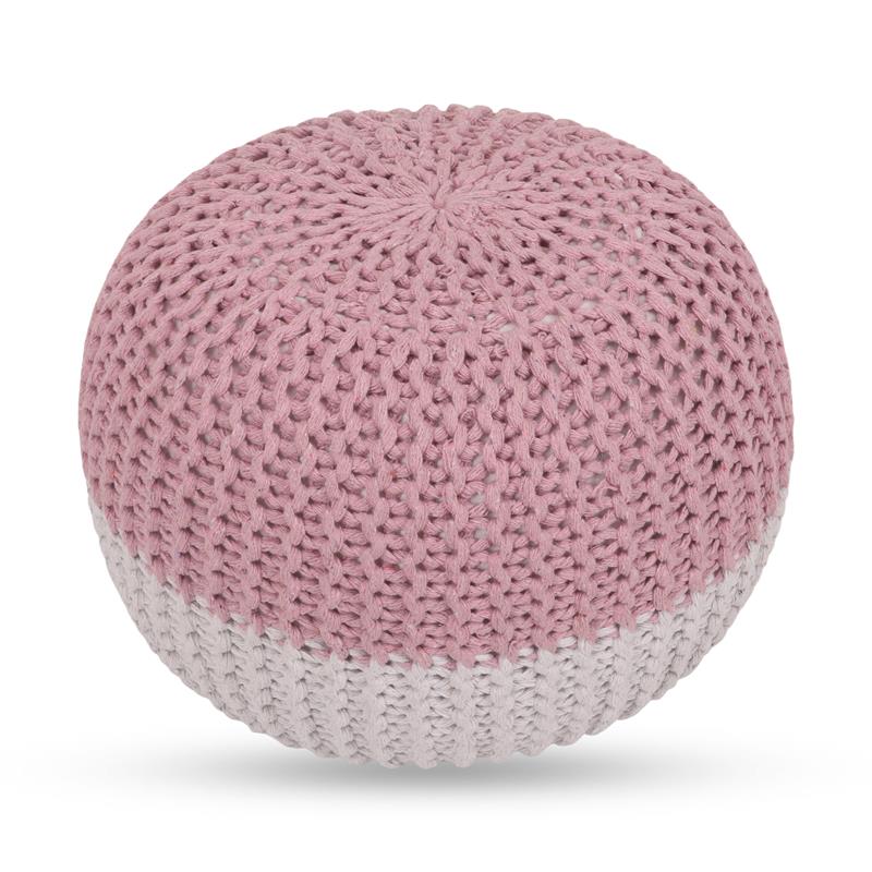 Posh Living Emmaleigh Cotton Yarn Pouf Blush