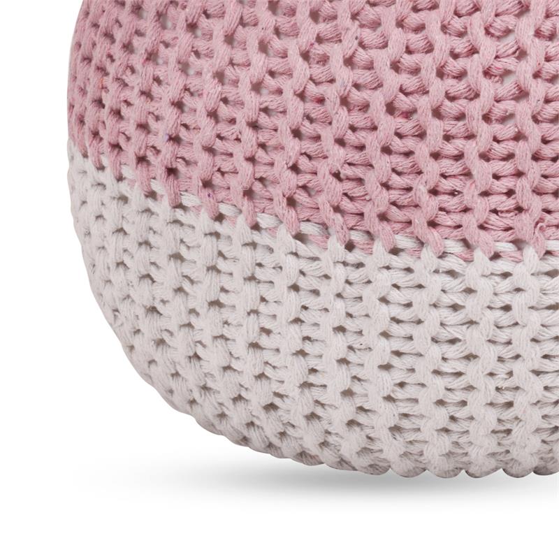 Posh Living Emmaleigh Cotton Yarn Pouf Blush