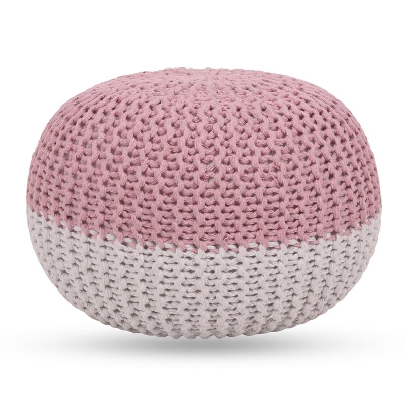 Posh Living Emmaleigh Cotton Yarn Pouf Blush
