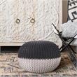 Posh Living Emmaleigh Cotton Yarn Pouf Dark Grey