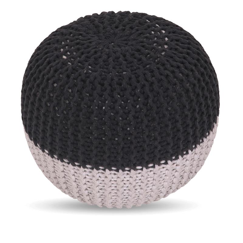 Posh Living Emmaleigh Cotton Yarn Pouf Dark Grey