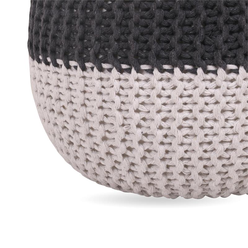 Posh Living Emmaleigh Cotton Yarn Pouf Dark Grey