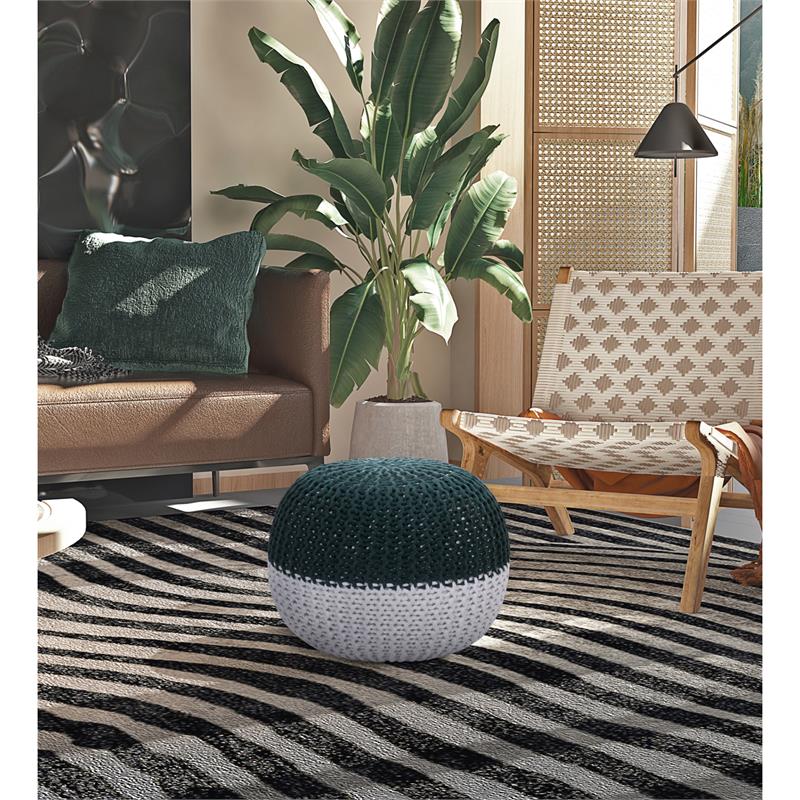 Posh Living Emmaleigh Cotton Yarn Pouf Green