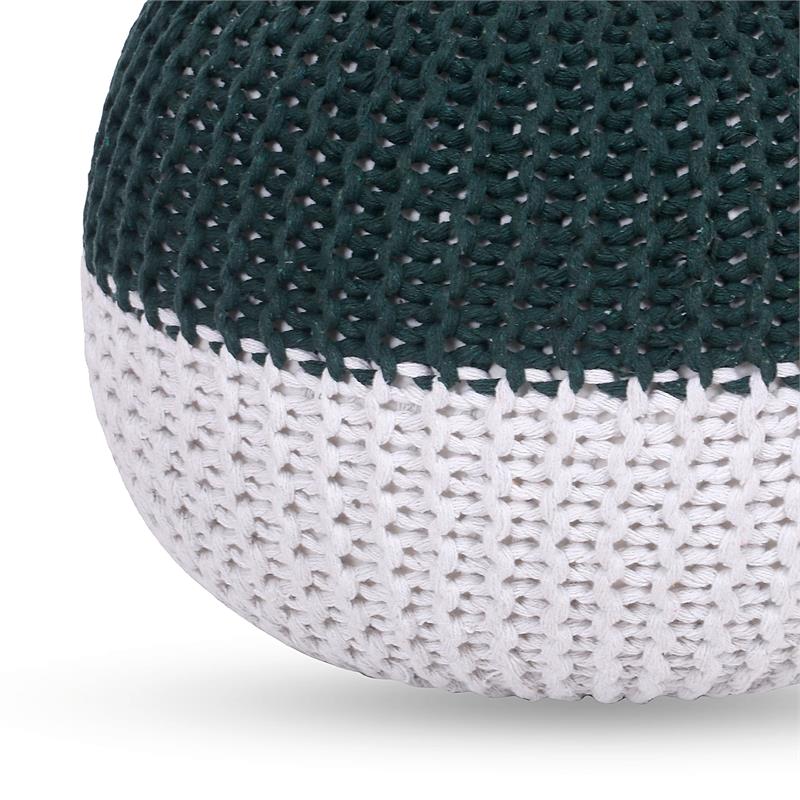 Posh Living Emmaleigh Cotton Yarn Pouf Green