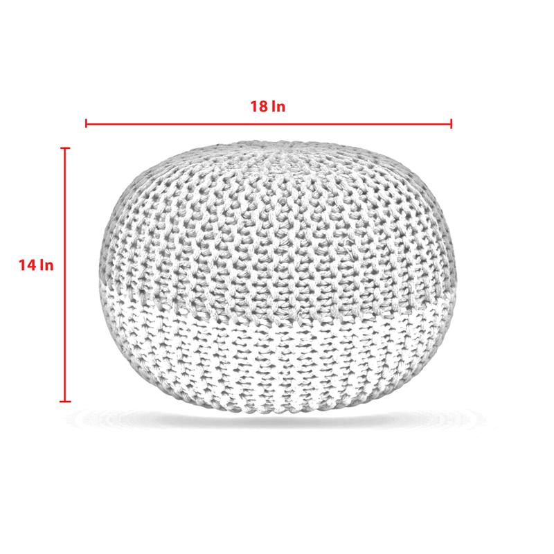 Posh Living Emmaleigh Cotton Yarn Pouf Green